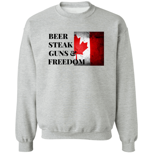 Beer Steaks Guns & Freedom Pullover Sweatshirt