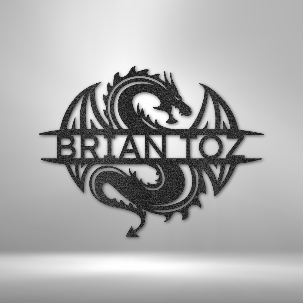 Celtic Dragon Monogram - Steel Sign