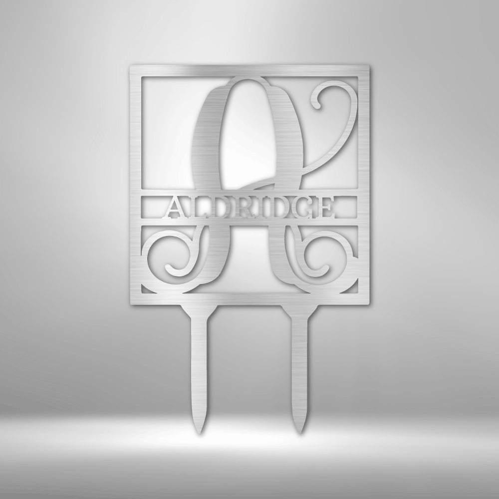 Square Stake Monogram - Steel Sign