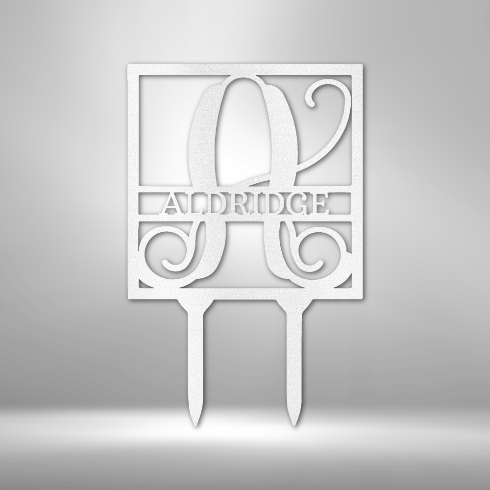 Square Stake Monogram - Steel Sign