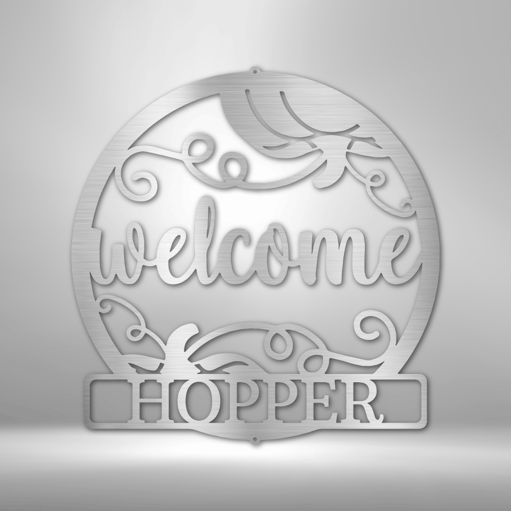 Welcome Fall Monogram - Steel Sign