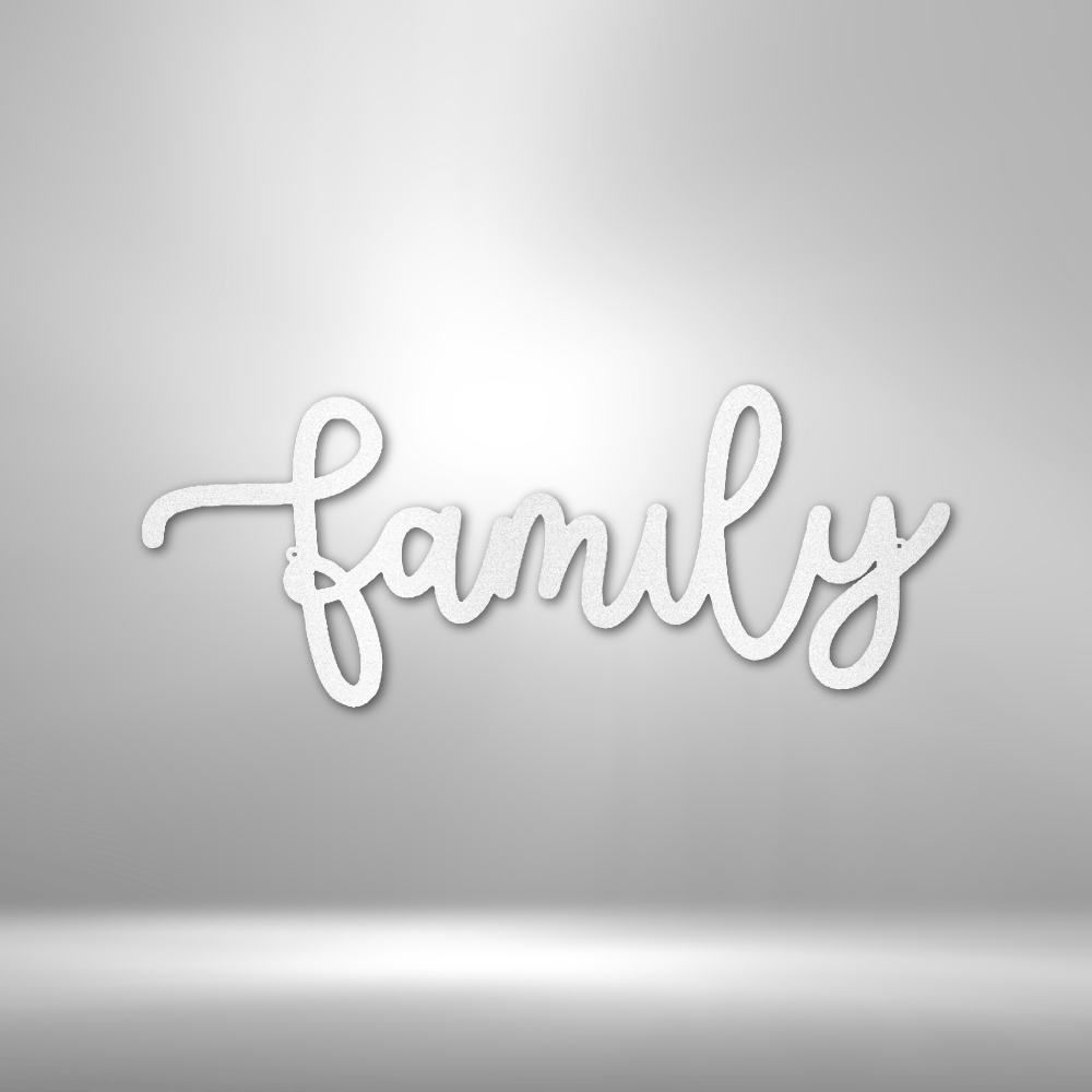 Family Script - Steel Sign