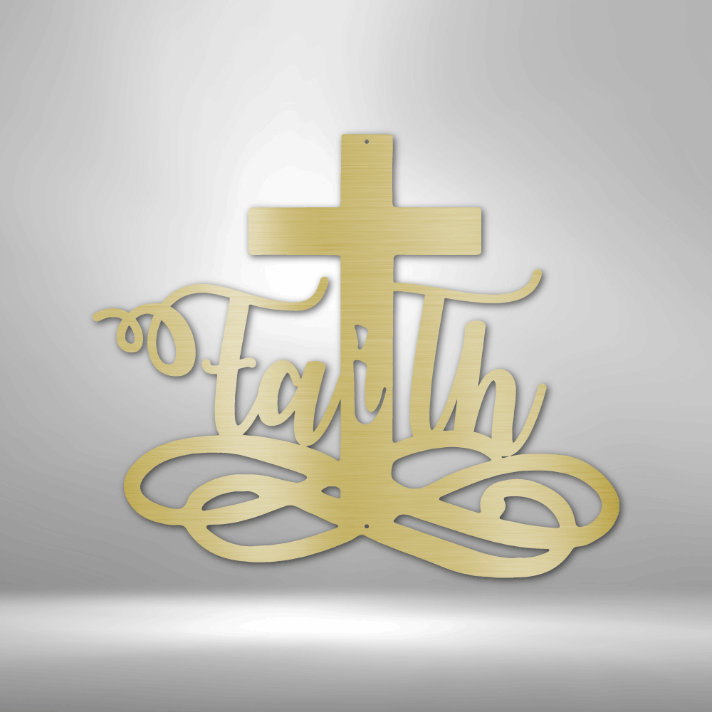 Faith Cross - Steel Sign