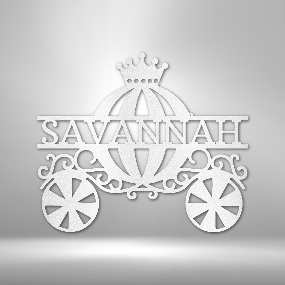 Princess Carriage Monogram - Steel Sign