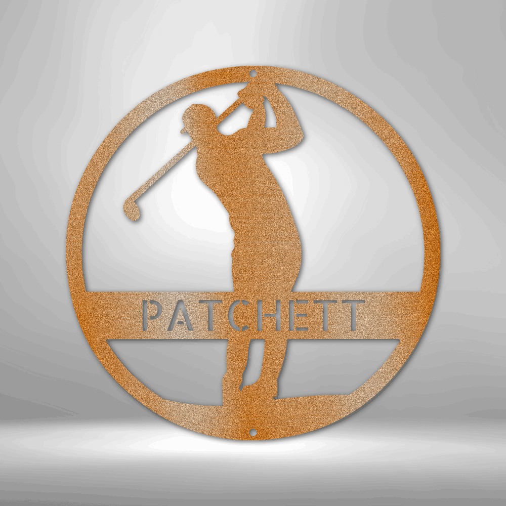 Golfer Monogram - Steel Sign