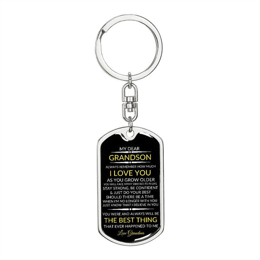 Dog Tag Keychain | Grandson | I Love You