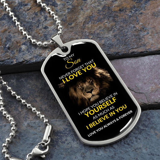Son Dog Tag | Lion | I Believe In You