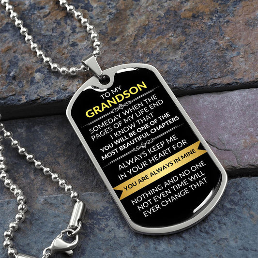 Grandson Dog Tag | Someday When The Pages