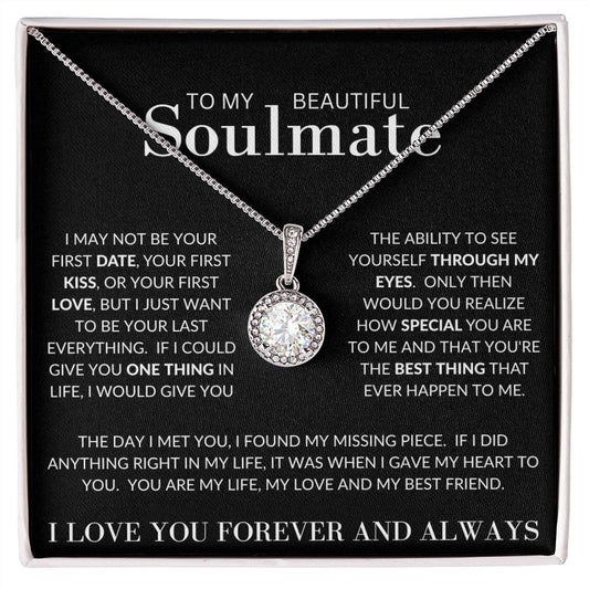 To My Beautiful Soulmate | Eternal Hope Necklace | Plain Black