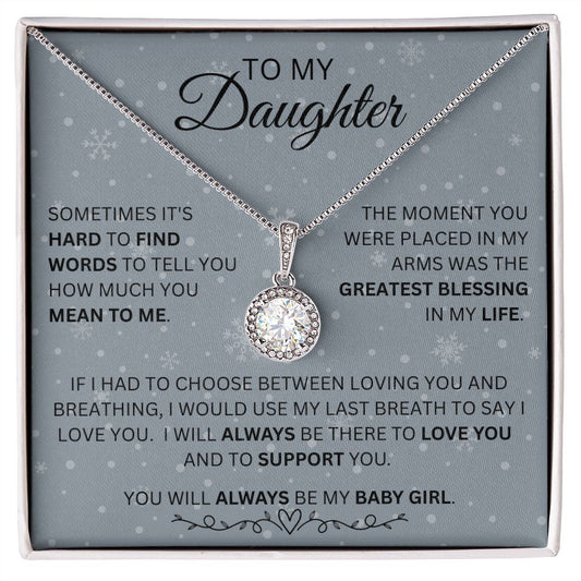 To My Daughter | Eternal Hope Necklace | Christmas Grey Snowflakes
