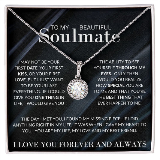 To My Beautiful Soulmate | Eternal Hope Necklace | Black Fabric