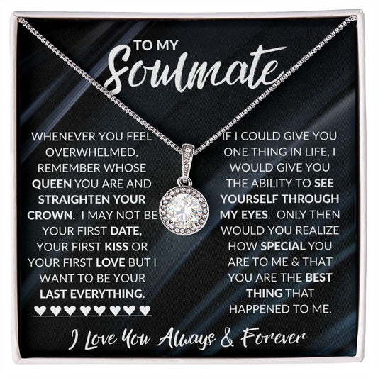 To My Soulmate | Eternal Hope Necklace | Black Fabric