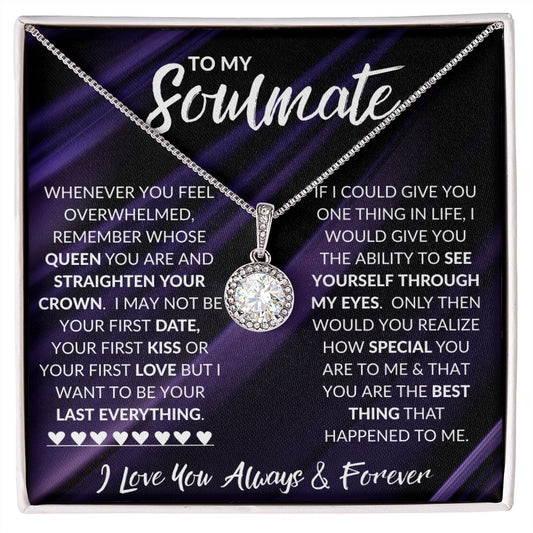 To My Soulmate | Eternal Hope Necklace | Purple Fabric