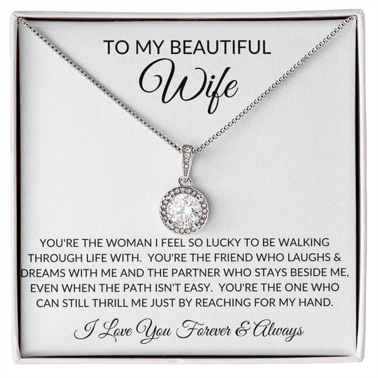 To My Beautiful Wife | Eternal Hope Necklace | So Lucky | Plain White