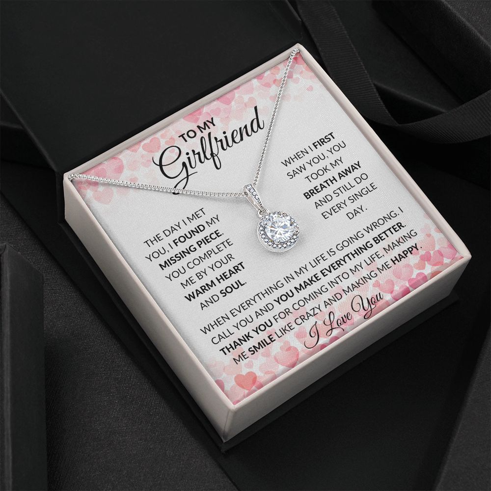 To My Girlfriend | Eternal Hope Necklace | Hearts Top Bottom Border