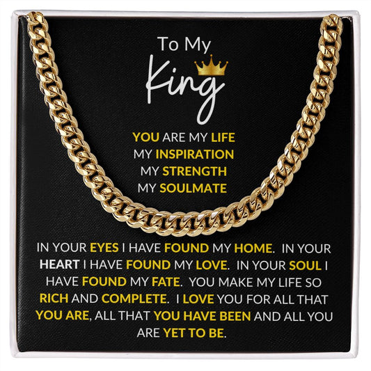 To My King | Cuban Link Chain | You Are My Life | Black Gold