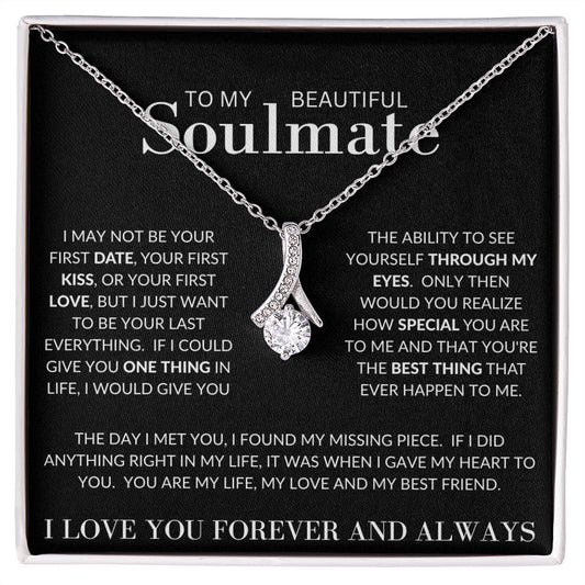 To My Beautiful Soulmate | Alluring Beauty Necklace | Plain Black