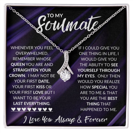 To My Soulmate | Alluring Beauty Necklace | Purple Fabric