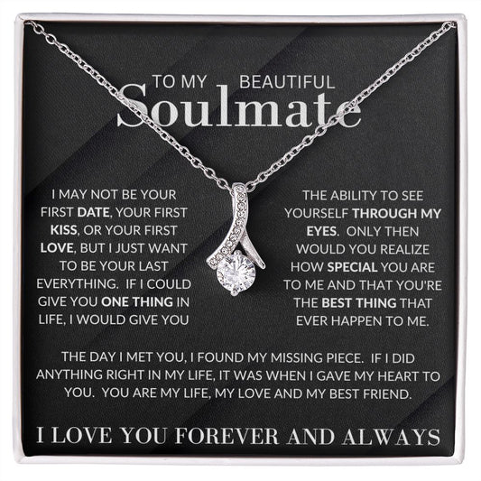 To My Beautiful Soulmate | Alluring Beauty Necklace | Grey Background