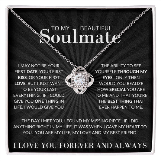 To My Beautiful Soulmate | Love Knot Necklace | Light Rays