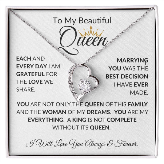 To My Beautiful Queen - Forever Love Necklace