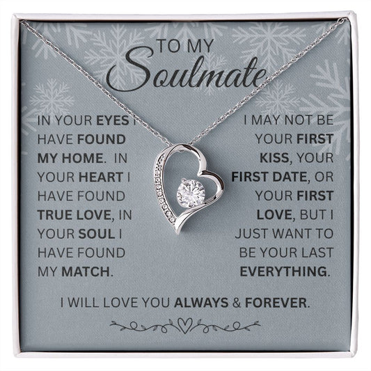 To My Soulmate | Forever Love Necklace | In Your Eyes | Christmas Grey Snowflake